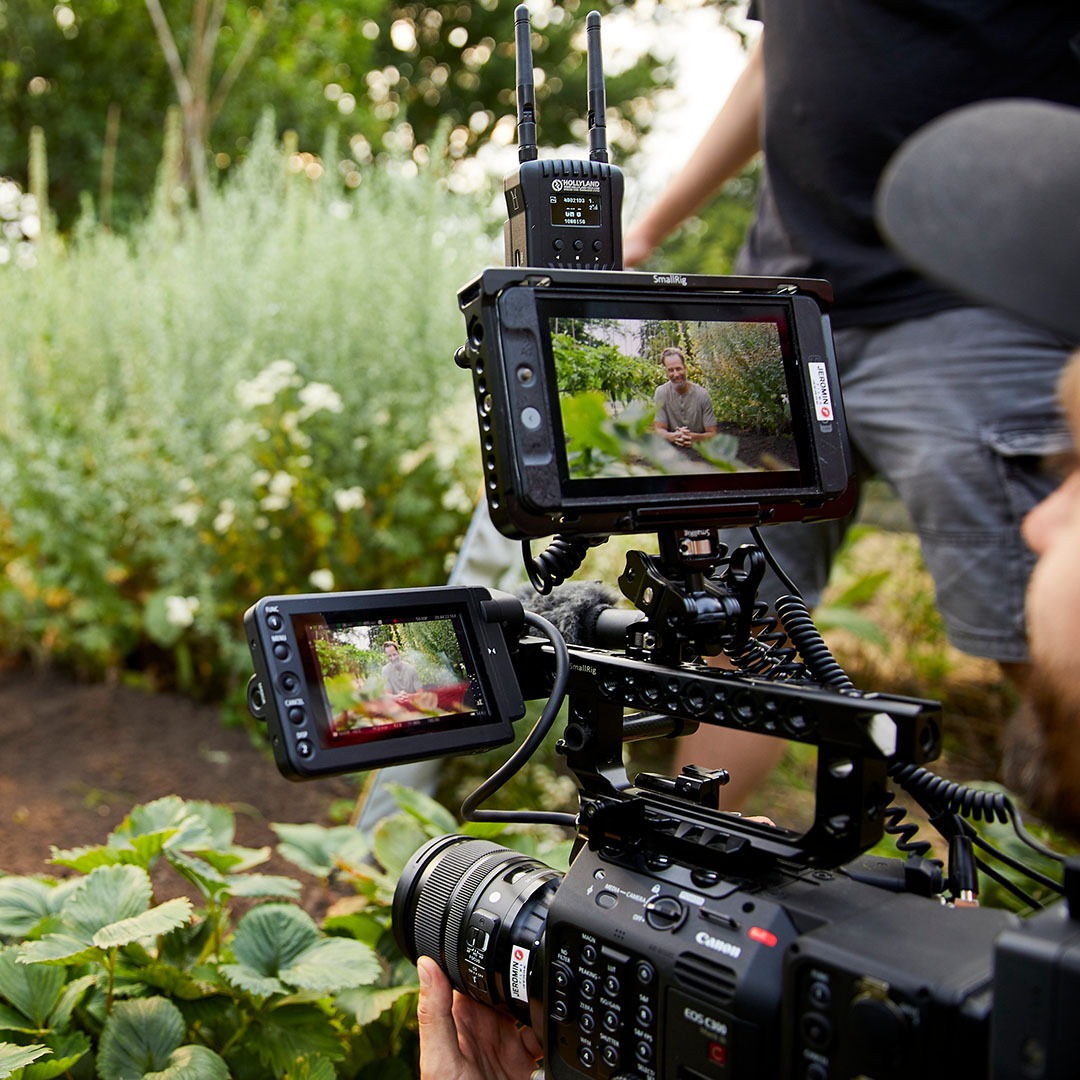 Behind-the-Scenes beim COMPO-Dreh im Kleingarten